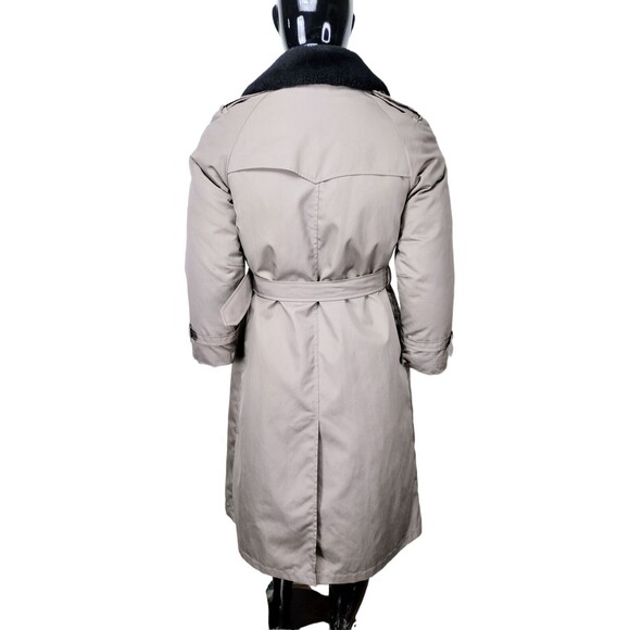 Vintage 70s Eddie Bauer Goose Down Filled Belted Sherpa Collar Trench Coat - Picture 7 of 9